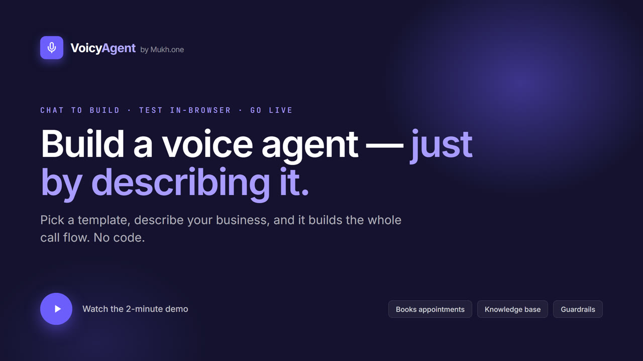 Build a voice agent just by describing it — watch the 2-minute demo